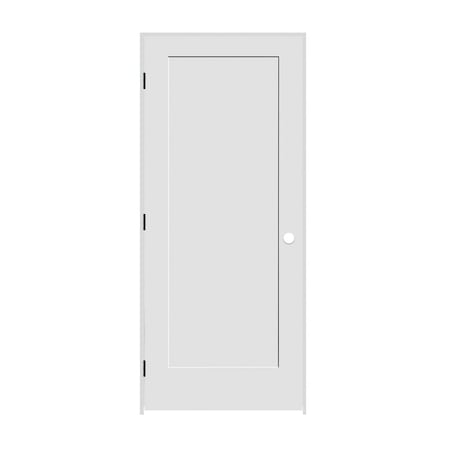 Codel Doors 26" x 80" x 1-3/8" Primed 1-Panel Interior Shaker 4-9/16" RH Prehung Door with Black Hinges 2268pri8401RH1D4916